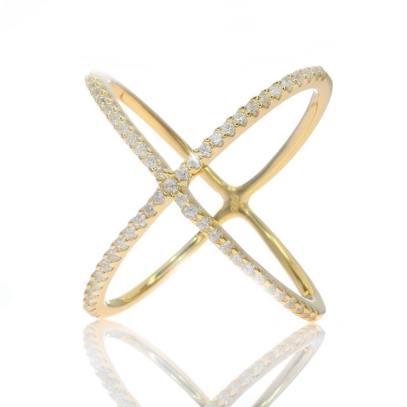 Criss Cross Silberring, X-Ring in 14K Gold Vermeil, Ring Für Sie Criss Cross Silberring, X-Ring in 14K Gold Vermeil, Ring Für Sie von LuxueJewelry