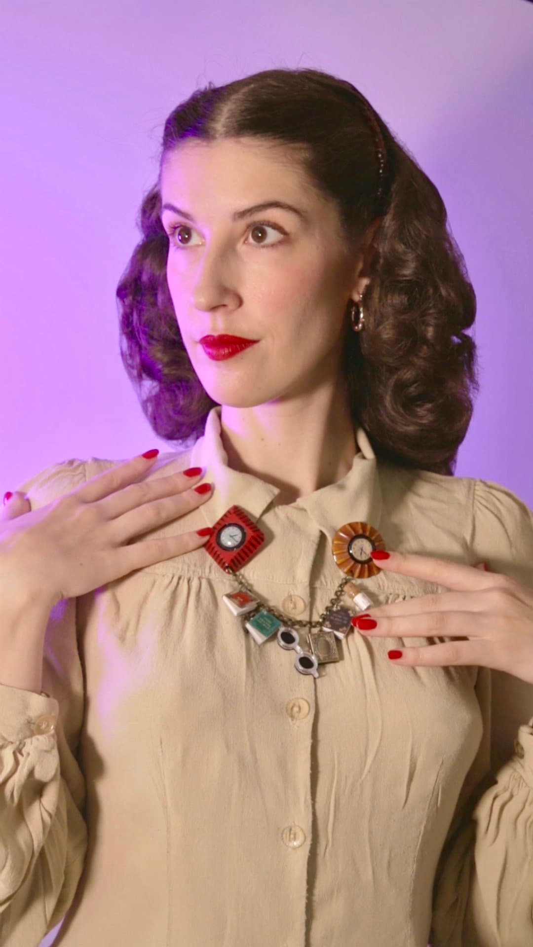 Luxulite X Karolina Zebrowska Zeitreisende Kollektion - Doppelbrosche von Luxulite