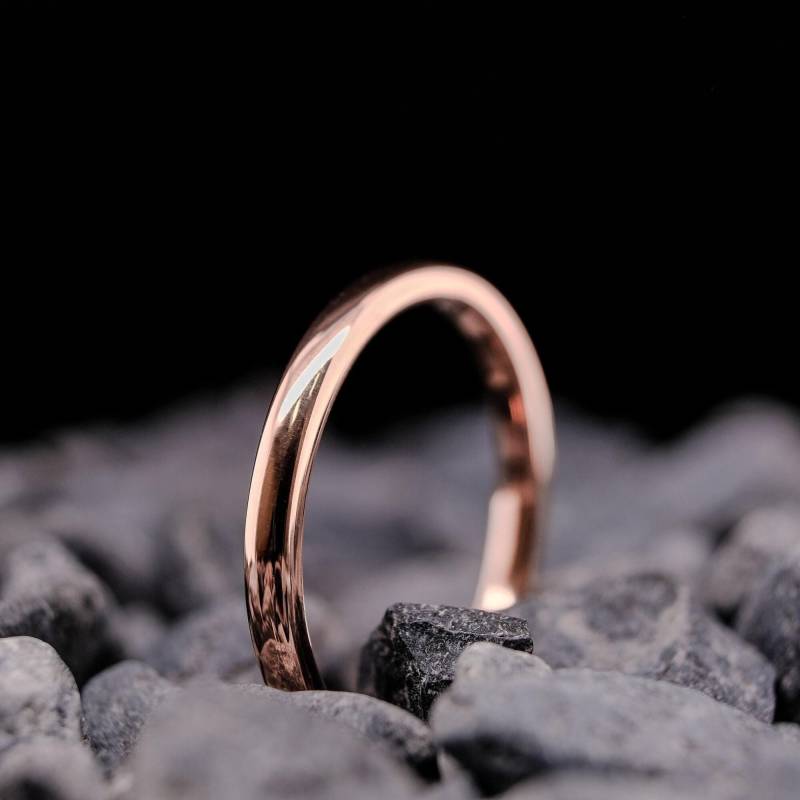 2 Mm Polierte Rosegold Wolfram Ehering - Unisex, Langlebig Ring von LuxuriaJewelers