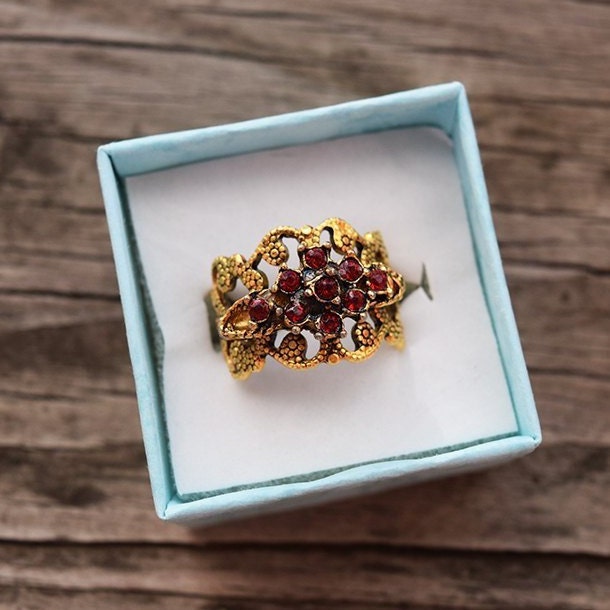 Verzierten Vintage Floral Filigranen Ring | Einstellbare Verzierten Vintage Floral Filigranen Ring | Einstellbare von LuxurieVintage