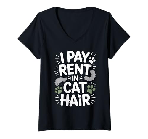 Damen Boujee Katze Fancy Spoiled Rich Energy Glam Frech Posh Crown T-Shirt mit V-Ausschnitt Damen Boujee Katze Fancy Spoiled Rich Energy Glam Frech Posh Crown T-Shirt mit V-Ausschnitt von Luxury Cat Lifestyle Pearls Glam Humor Sassy Fancy