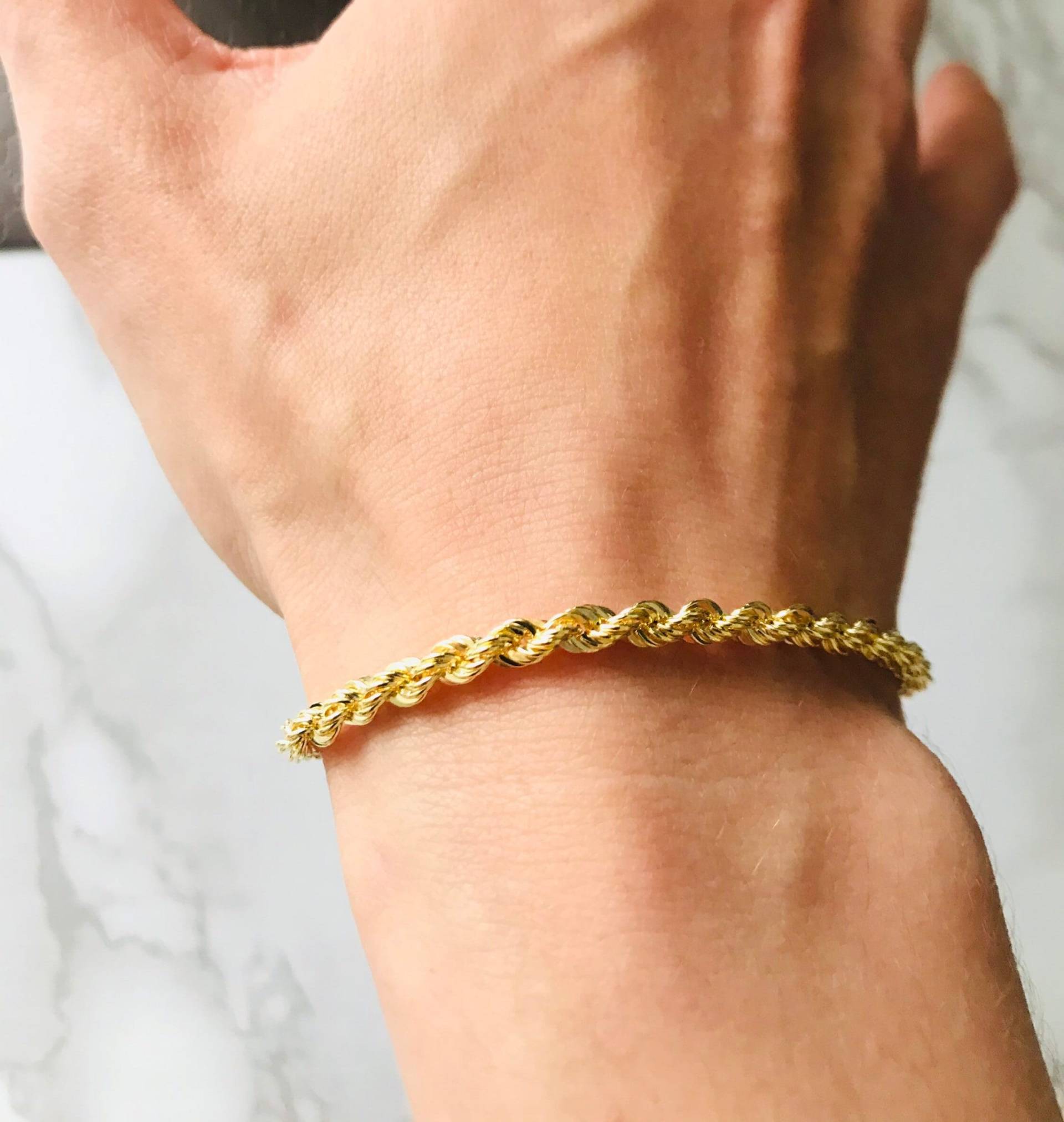 Echtes 9 Karat Gold Seil Ketten Armband Für Männer von Luxury213