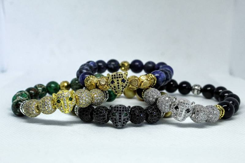 Schwarzer Panther Edelstein Armband-Weisheit-Balance-8 Mm-Mode-Energie-Peace-Handmade-Amethyst-Hämatit-Natur-Natur Schwarzer Panther Edelstein Armband-Weisheit-Balance-8 Mm-Mode-Energie-Peace-Handmade-Amethyst-Hämatit-Natur-Natur von LuxuryGoodz
