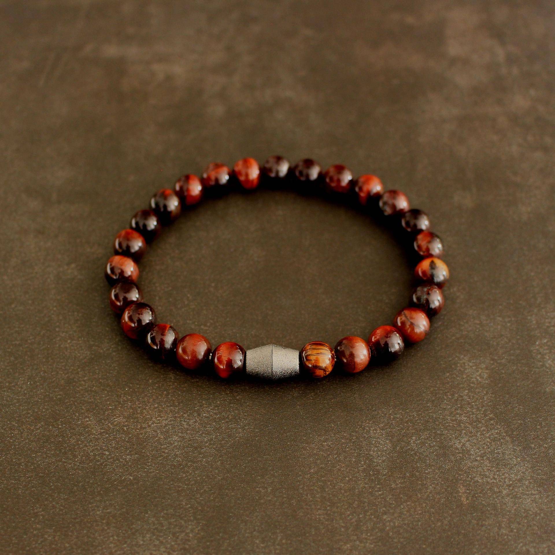 Tigerauge Armband 8 Mm Rote Tigeraugen Schwarzes Silber Magnetschloss Unisex Schmuck Handgefertigt Tigerauge Armband 8 Mm Rote Tigeraugen Schwarzes Silber Magnetschloss Unisex Schmuck Handgefertigt von LuxuryInDesign