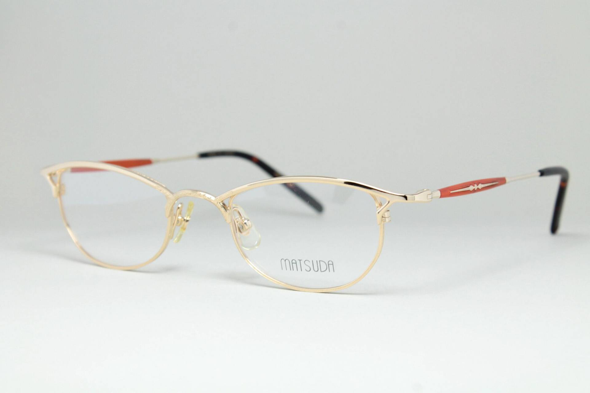 Glänzende Gold Matsuda 10119 Pg 46-21 Schmale Seltene True Vintage Steampunk Brille Lunettes Occhiali Bril Glasögon Gafas Lse10 von LuxurySunEyes