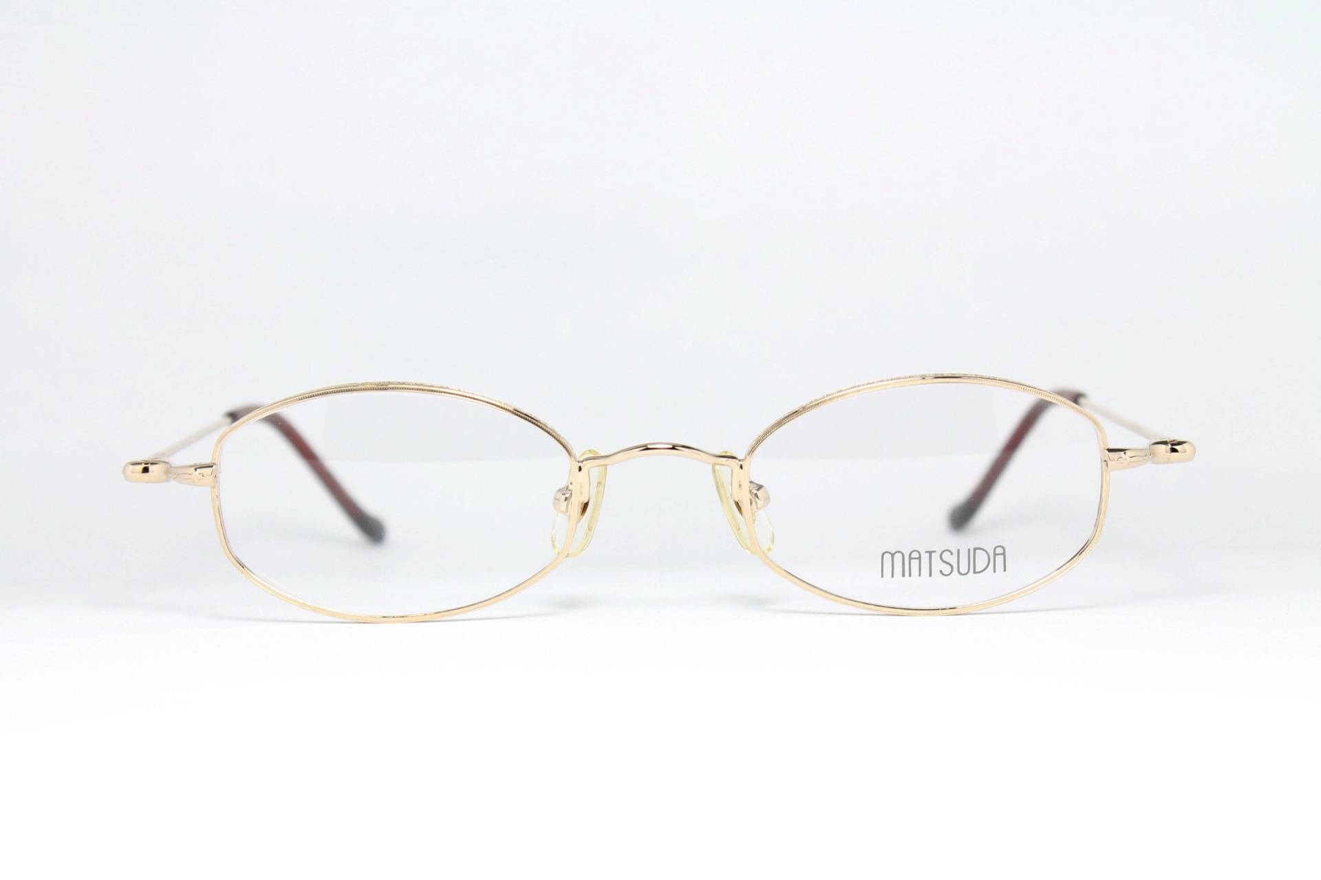 Glänzende Gold Matsuda 10134 46-21 Pg Seltenes Unikat Vintage Steampunk Brillenbrille Lunettes Occhiali Bril Glasögon Gafas Lse09 von LuxurySunEyes