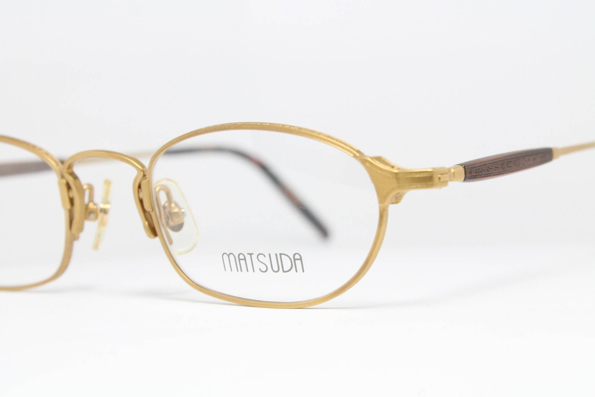 Kleine Original Matsuda 10118 46-21 Gp Matte Gold Seltenes Unikat Vintage Steampunk Brillengestell Brille Et01 von LuxurySunEyes