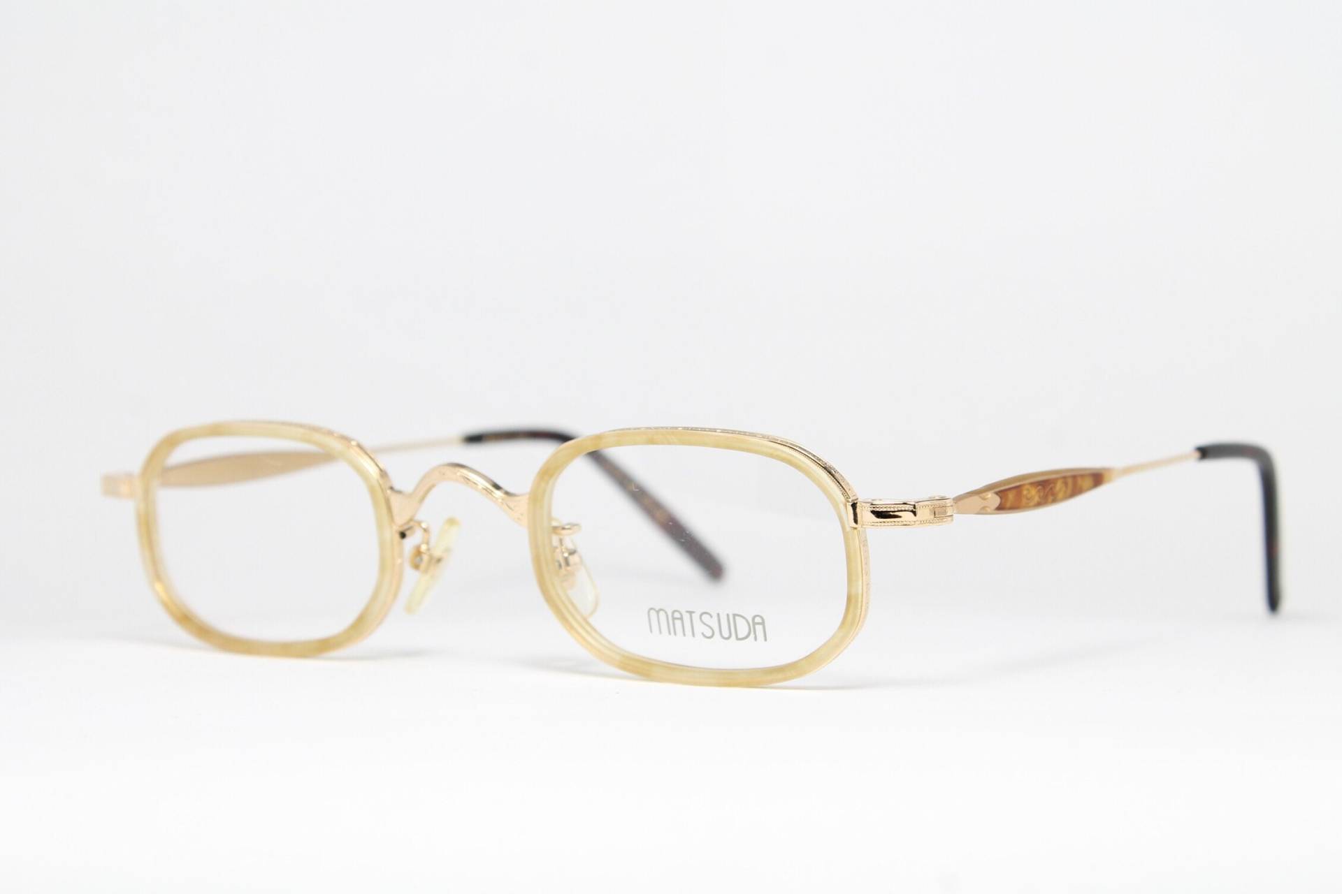 Matsuda 10403 44-24 Pg Glänzend Gold Seltenes Unikat Vintage Steampunk Brille Lunettes Occhiali Bril Glasögon Gafas Lse09 von LuxurySunEyes