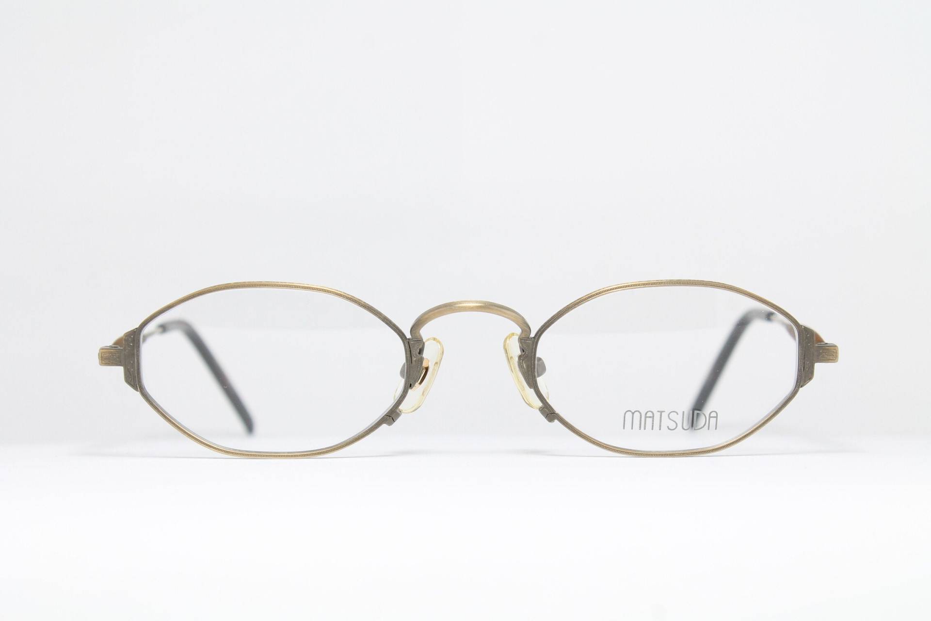 Schmale Matsuda 10122 Ag 46-21 Atique Gold Seltenes Unikat Original Vintage Steampunk Brillengestell Brille Lse04 von LuxurySunEyes