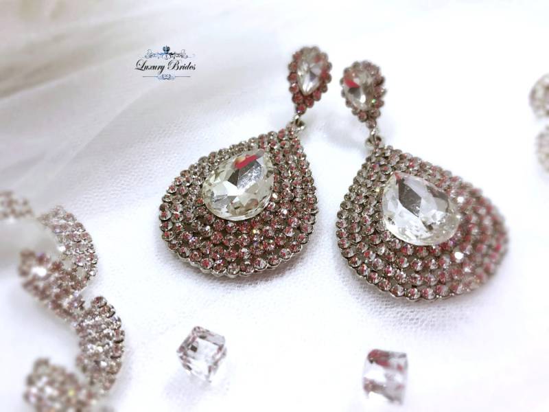 Swarovski Kristall Braut Ohrringe, Sterling Silber von Luxurybrides