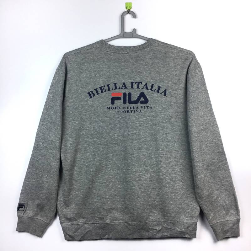Vintage Fila Sweatshirt Buchstabieren Big Logo Jacke L Größe Grau von Luxurypickerclothing