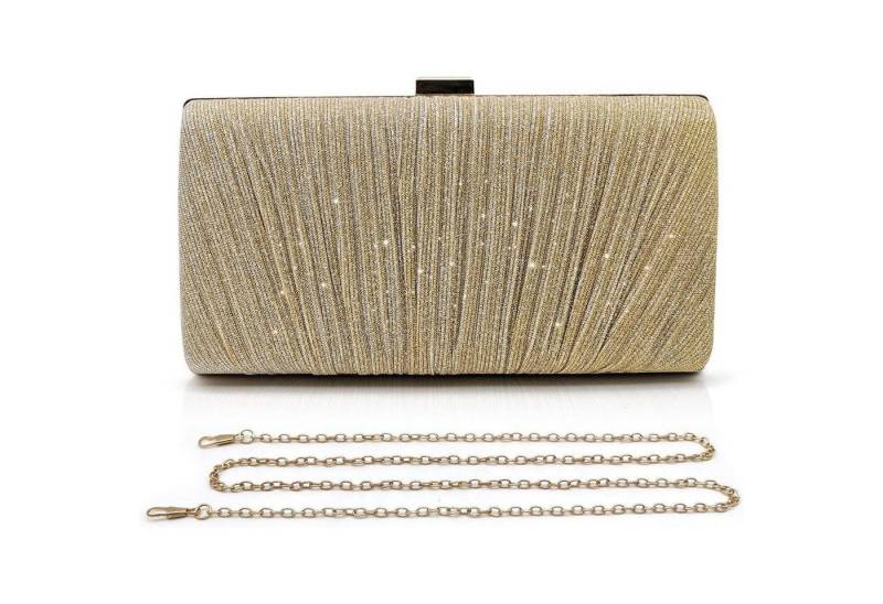 LuxusKollektion Abendtasche Damen Clutch Glitzer Abendtasche Elegant Gold Umhängetasche von LuxusKollektion