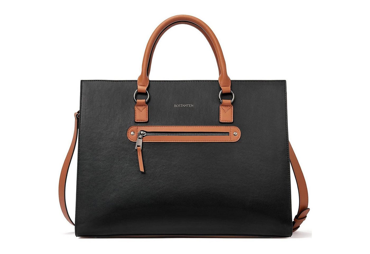 LuxusKollektion Aktentasche Aktentasche Laptop Schultertasche Leder Damen 15 6 T-schwarz-1003k von LuxusKollektion