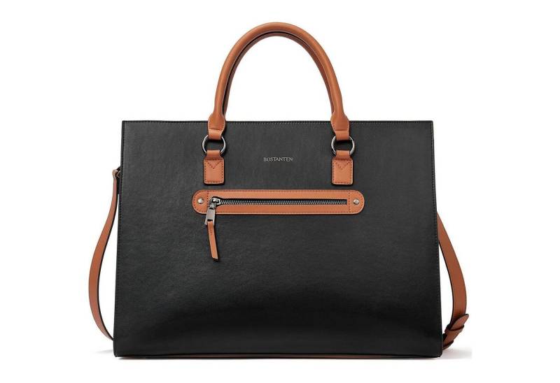 LuxusKollektion Aktentasche Aktentasche Laptop Schultertasche Leder Damen 15 6 T-schwarz-1003k von LuxusKollektion