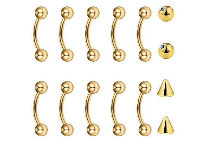 Besyvvin Augenbrauenpiercing 10er Set Curved Barbell Piercing 1,2mm Lippe Augenbrauen Rook Daith von Besyvvin