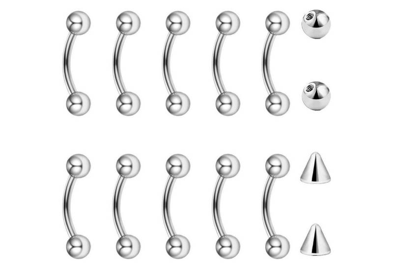Besyvvin Augenbrauenpiercing 10er Set Curved Barbell Piercing 1,2mm Lippe Augenbrauen Rook Daith von Besyvvin