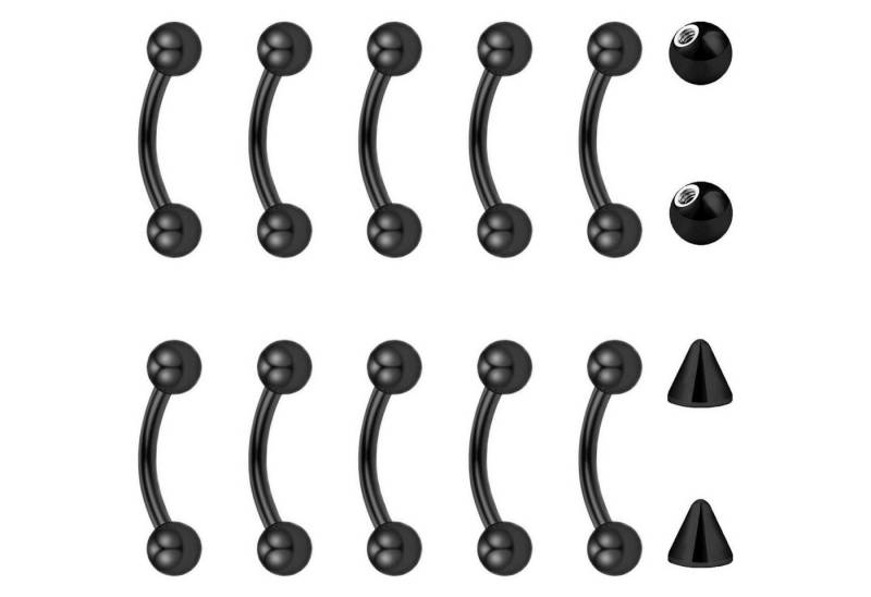 Besyvvin Augenbrauenpiercing 10stk Curved Barbell 1,2mm Lippen Augenbrauen Piercing Set Silber von Besyvvin