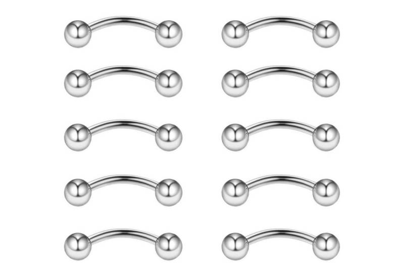 Gojewen Augenbrauenpiercing 10stk Curved Barbell Augenbrauen Lippenpiercing 8mm Edelstahl Helix von Gojewen