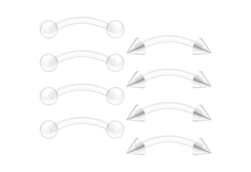 Gojewen Augenbrauenpiercing 8er Plastik Piercing Curved Barbell Lippe Augenbrauen Helix Rook 1,2mm von Gojewen