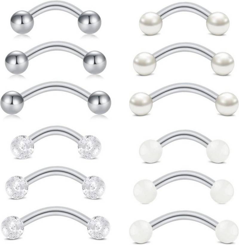 Briana Williams Augenbrauenpiercing Briana Williams 16G Augenbrauen Lippe Septum Piercing Set 12 von Briana Williams
