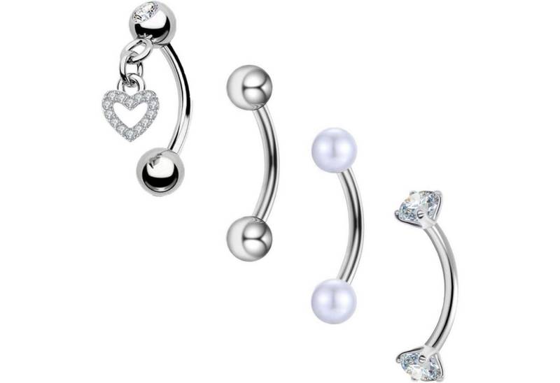 Besyvvin Augenbrauenpiercing Curved Barbell Piercing Augenbraue Lippe Helix Rook 8mm 1,2mm Stahl von Besyvvin