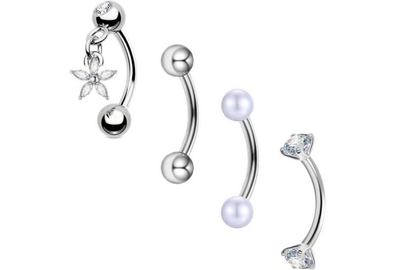 Besyvvin Augenbrauenpiercing Curved Barbell Piercing Augenbrauen Lippe Helix Rook 8mm Edelstahl von Besyvvin