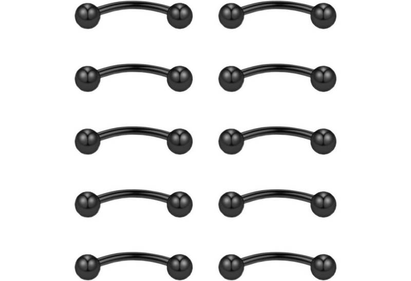 Gojewen Augenbrauenpiercing-Set 10stk Curved Barbell Piercing Set 6mm 8mm 10mm Edelstahl Augenbrauen Gojewen Augenbrauenpiercing-Set 10stk Curved Barbell Piercing Set 6mm 8mm 10mm Edelstahl Augenbrauen von Gojewen