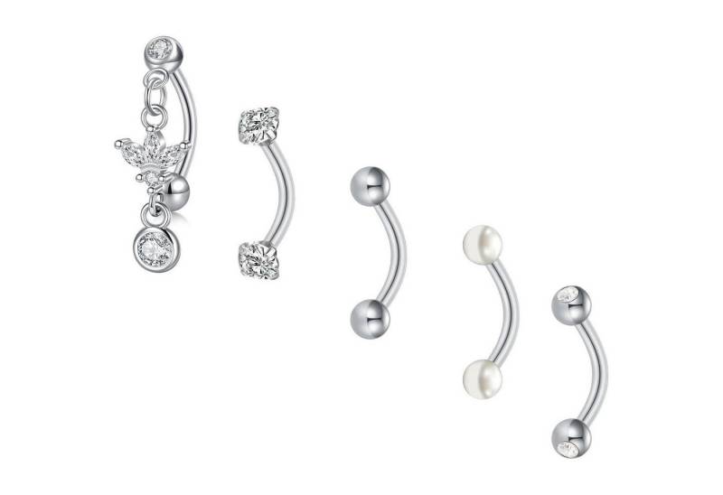 LuxusKollektion Augenbrauenpiercing-Set Augenbrauenpiercing Rook Chirurgenstahl Stab 8mm 5stk Anhänger von LuxusKollektion