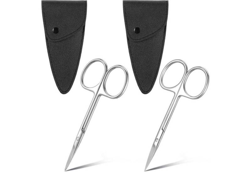 Yuanchu Augenbrauenschere 2er Set Kleine Augenbrauen- und Hautschere aus Edelstahl mit von Yuanchu