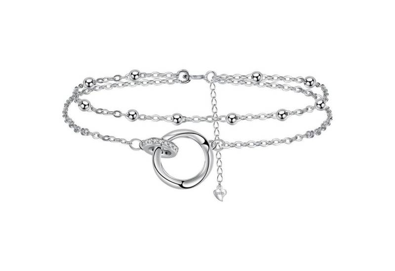 LuxusKollektion Bauchketten und Fußketten Set Fußkettchen Silber 925 Verstellbar Sommer Strand Geschenk Damen von LuxusKollektion