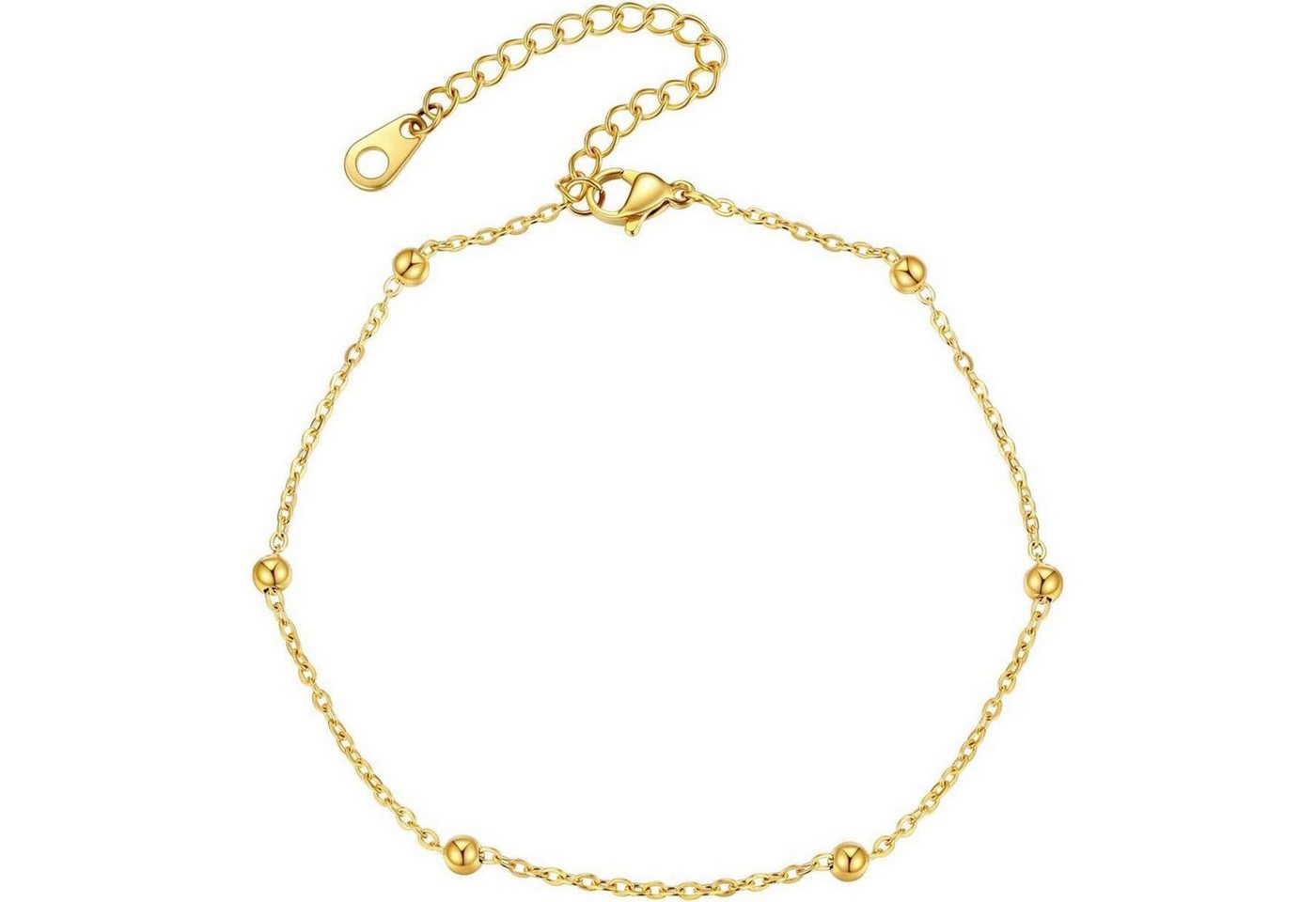 LuxusKollektion Bauchketten und Fußketten Set Fußkette Damen Ankerkette Panzerkette Fußschmuck Strand 07 Gold von LuxusKollektion