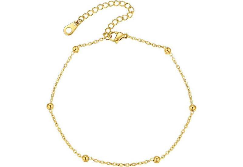 LuxusKollektion Bauchketten und Fußketten Set Fußkette Damen Ankerkette Panzerkette Fußschmuck Strand 07 Gold von LuxusKollektion