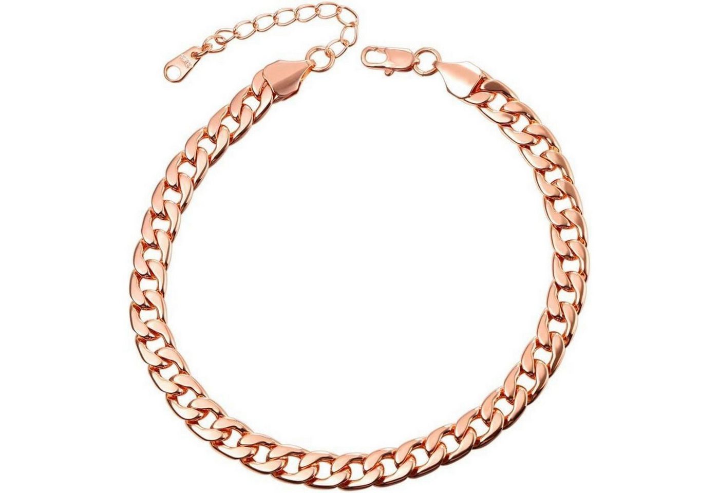 LuxusKollektion Bauchketten und Fußketten Set Fußkette Damen Mädchen Ankerkette 01 Panzerkette 7mm Rosegold von LuxusKollektion
