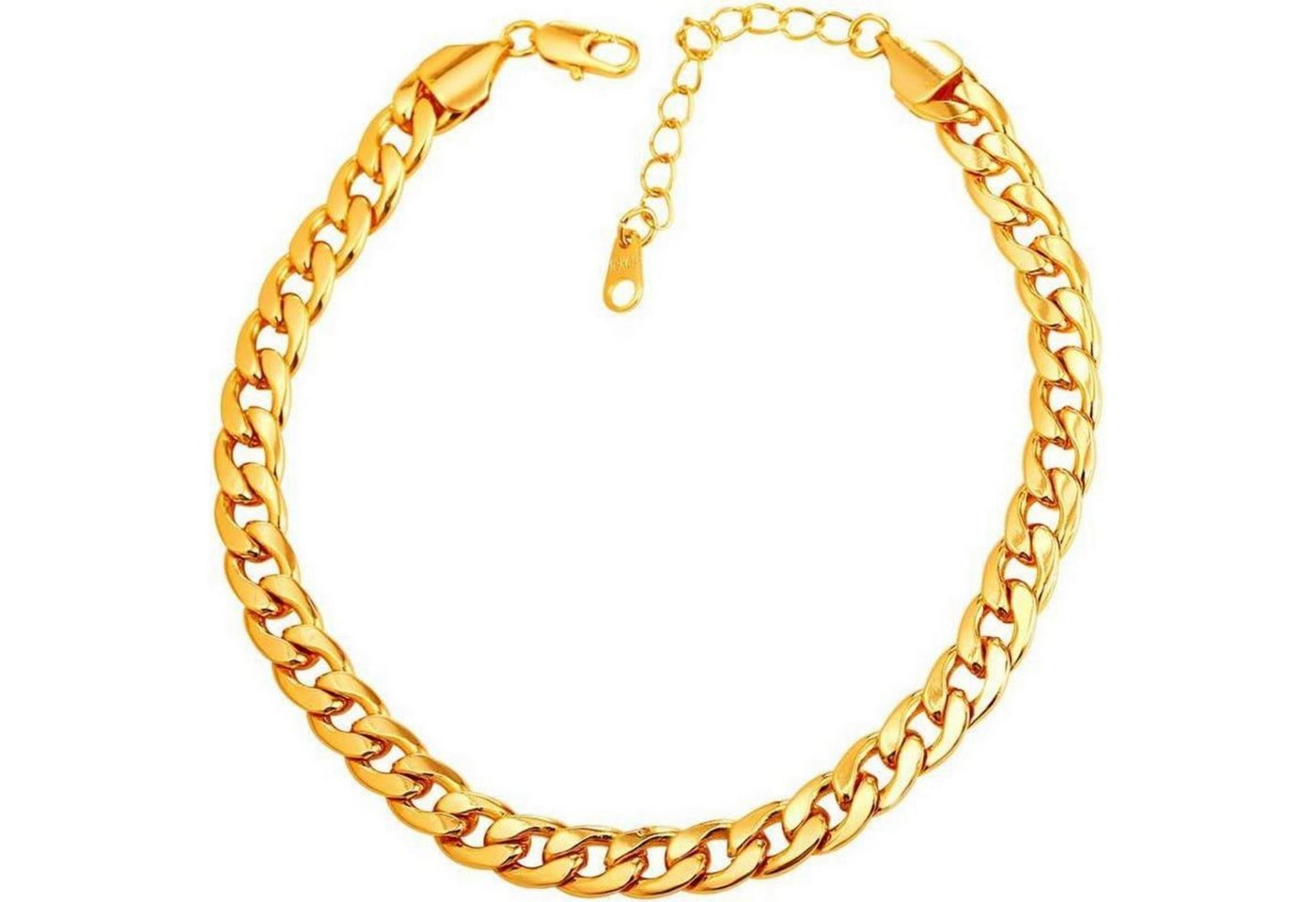 LuxusKollektion Bauchketten und Fußketten Set Fußkette Damen Mädchen Ankerkette Weizenkette 01 Panzerkette 7mm Gold von LuxusKollektion