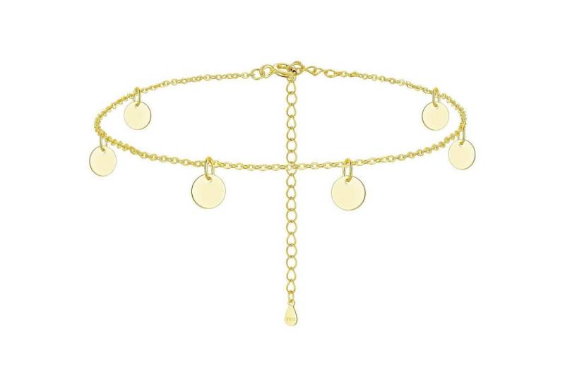 LuxusKollektion Bauchketten und Fußketten Set Fußkette Damen Silber 925 Sterling Plättchen Fußkette - Gold von LuxusKollektion