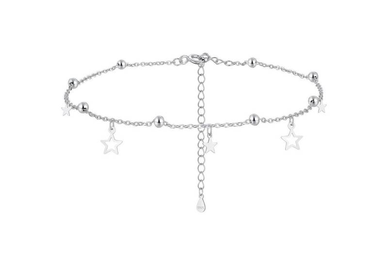 LuxusKollektion Bauchketten und Fußketten Set Fußkette Silber 925 Damen verstellbar Strand Sterne Fußkette Silber von LuxusKollektion