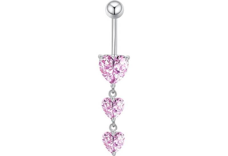 Gojewen Bauchnabelpiercing 10mm Silber Bauchnabelpiercing Set Herz Anhänger 3stk Schmuck Damen von Gojewen