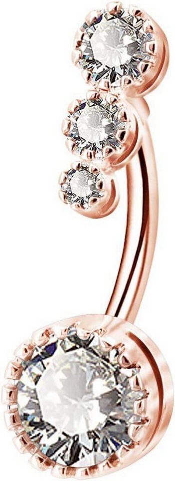 OUFER Bauchnabelpiercing 14G 316L Chirurgenstahl Bauchnabelpiercing Silber CZ Piercing von OUFER