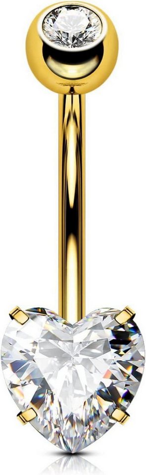 OUFER Bauchnabelpiercing 14G Bauchnabelpiercing Titanium Herz Piercing Lang Kurz CZ Navel Bars von OUFER