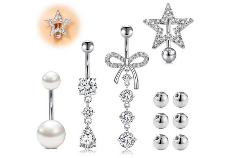 AVYRING Bauchnabelpiercing 14G Bauchnabelpiercings Chirurgenstahl Silber Gold CZ Frauen Schmuck von AVYRING