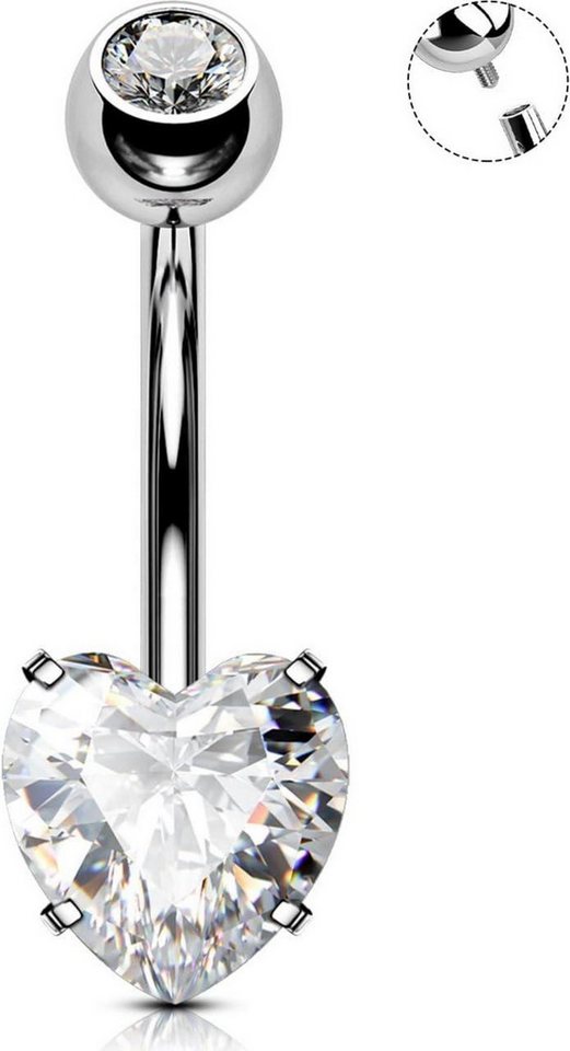 LuxusKollektion Bauchnabelpiercing 14G Titan Bauchnabelpiercing Herz klar CZ 12mm Piercing Frauen Schmuck LuxusKollektion Bauchnabelpiercing 14G Titan Bauchnabelpiercing Herz klar CZ 12mm Piercing Frauen Schmuck von LuxusKollektion