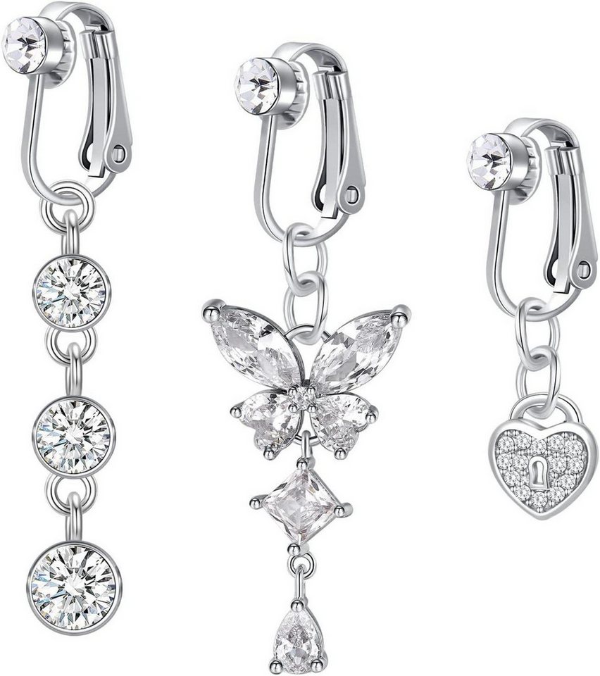 AceFun Bauchnabelpiercing 3er Set Fake Bauchnabel Bars Clip-on Piercing Chirurgenstahl CZ Faux AceFun Bauchnabelpiercing 3er Set Fake Bauchnabel Bars Clip-on Piercing Chirurgenstahl CZ Faux von AceFun