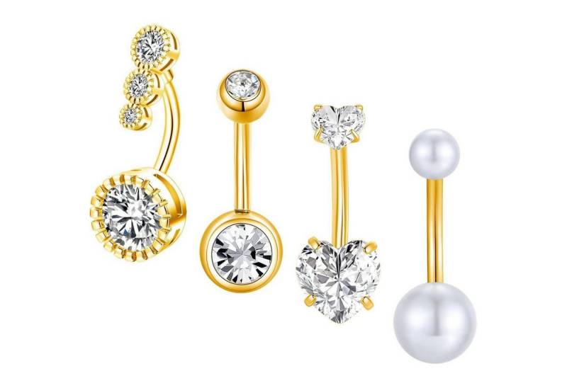 Gojewen Bauchnabelpiercing 4er Set Bauchnabelpiercing Chirurgenstahl 6-14mm Cubic Zirkonia Silber Gojewen Bauchnabelpiercing 4er Set Bauchnabelpiercing Chirurgenstahl 6-14mm Cubic Zirkonia Silber von Gojewen