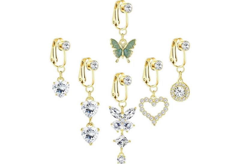 LOLIAS Bauchnabelpiercing 6 Stück Clip On Bauchnabel Piercing Chirurgenstahl Fake Belly Piercing von LOLIAS