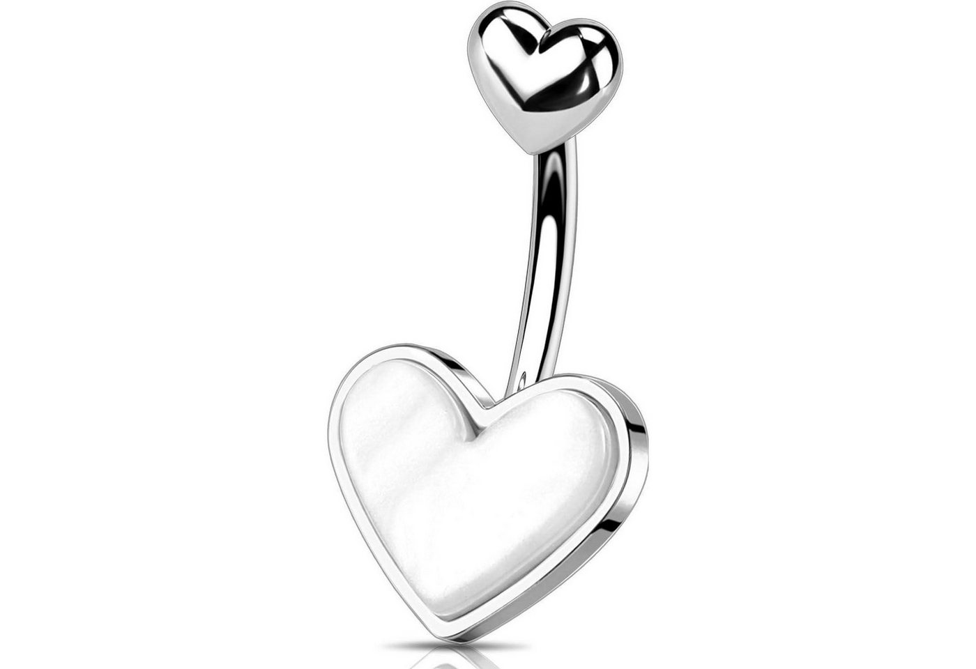LuxusKollektion Bauchnabelpiercing Bauchnabelpiercing 14G 10mm Herz Ring Opal Rosa 316L Frauen Stahl von LuxusKollektion