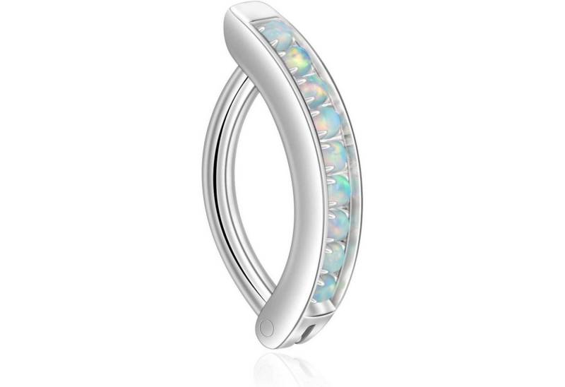 LuxusKollektion Bauchnabelpiercing Bauchnabelpiercing 14G Clicker Titan Zirkonia Blau Opal 10mm von LuxusKollektion