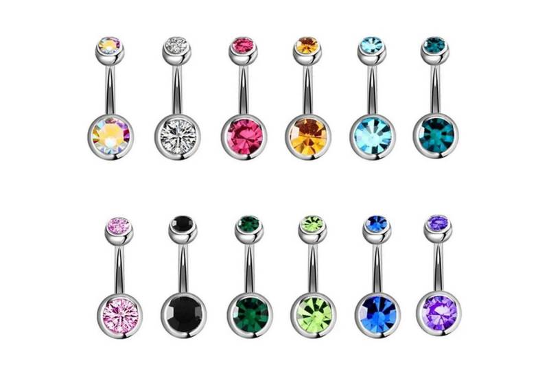 Aucuu Bauchnabelpiercing Bauchnabelpiercing 14G Edelstahl Damen Herren Set von Aucuu