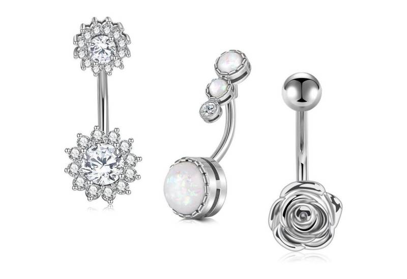 AceFun Bauchnabelpiercing Bauchnabelpiercing 3er Set Edelstahl 14G Nabelring Schmuck Damen von AceFun