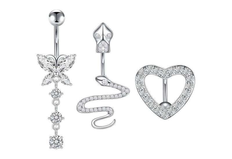 Mayhoop Bauchnabelpiercing Bauchnabelpiercing Chirurgenstahl CZ Kugel 14g 10mm 6-12 Stück von Mayhoop