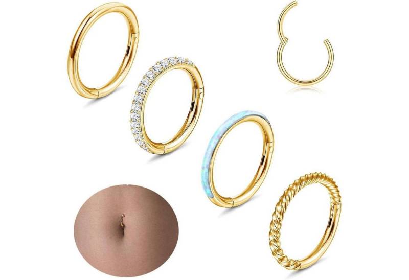 Diamday Bauchnabelpiercing Bauchnabelpiercing Edelstahl Opal CZ Ringe Hoop Damen Septum Lippen Diamday Bauchnabelpiercing Bauchnabelpiercing Edelstahl Opal CZ Ringe Hoop Damen Septum Lippen von Diamday